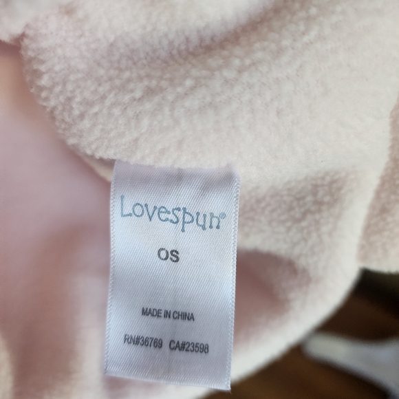 Toddler kitty pink fleece hat & mittens set - Picture 2 of 2